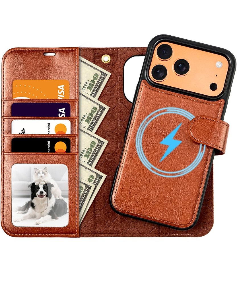 CASEKULT iPhone 17 Pro Max Leather Wallet Case MagSafe Flip with Kickstand Card