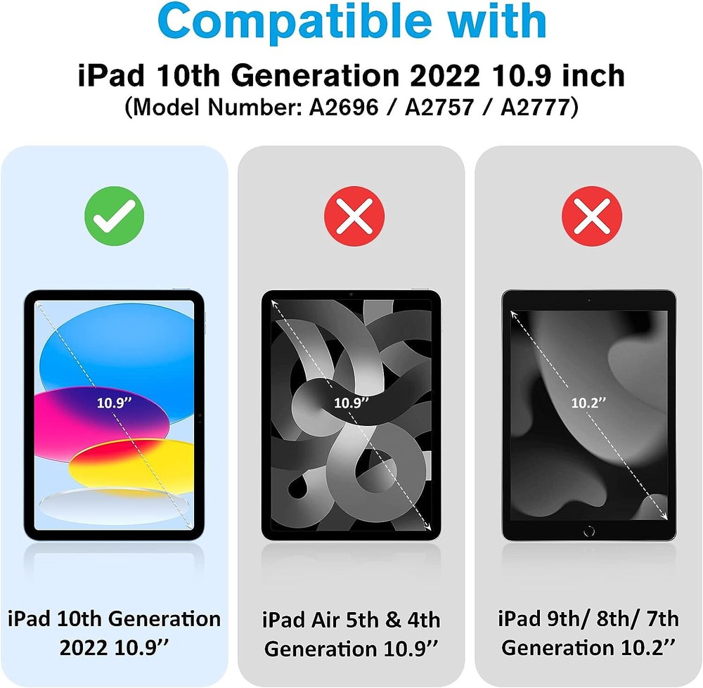 ProCase 2 Pack iPad 10.9 10th Generation 2022 Screen Protector A2696/A2757/A2...