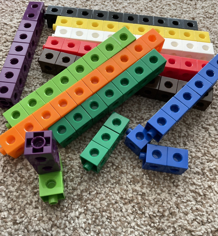 100 Math Linking Cubes Counting Blocks Manipulatives STEM Homeschool Preowned
