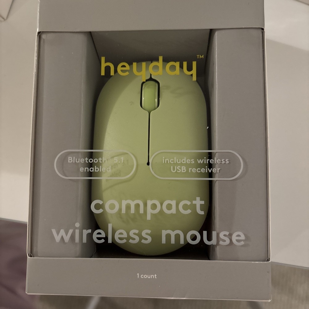 Heyday Compact Wireless Mouse  Bluetooth enabled - Pastel Lime- New- Sealed