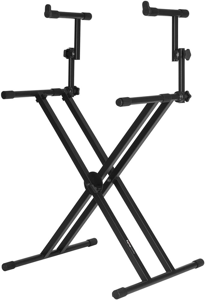 Gator Frameworks Deluxe Two Tier X-Style Keyboard Stand with Adjustable Height