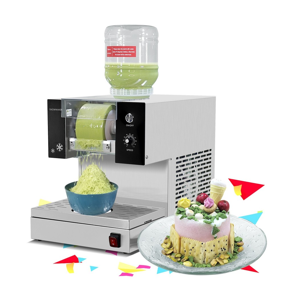 Kolice Automatic Snowflake Ice Machine Shaved Ice 374lbs/Day with Rotatable Base