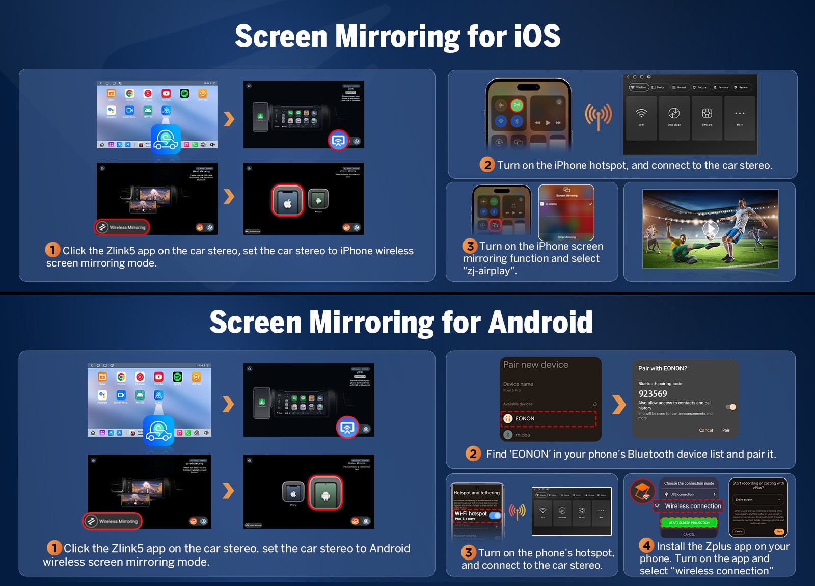 9 inch QLED 6+64 Android Car Stereo GPS Navigation for Ram 1500 2013-2018 4G LTE