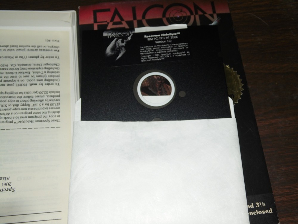 Falcon Spectrum Holobyte Flight Simulator IBM 5.25" Floppy