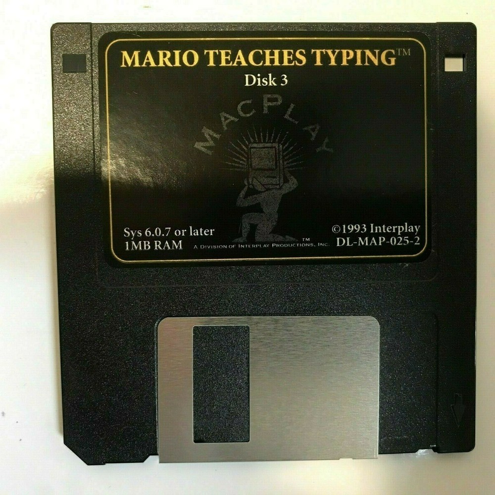 MARIO TEACHES TYPING MACPLAY Installation Disks