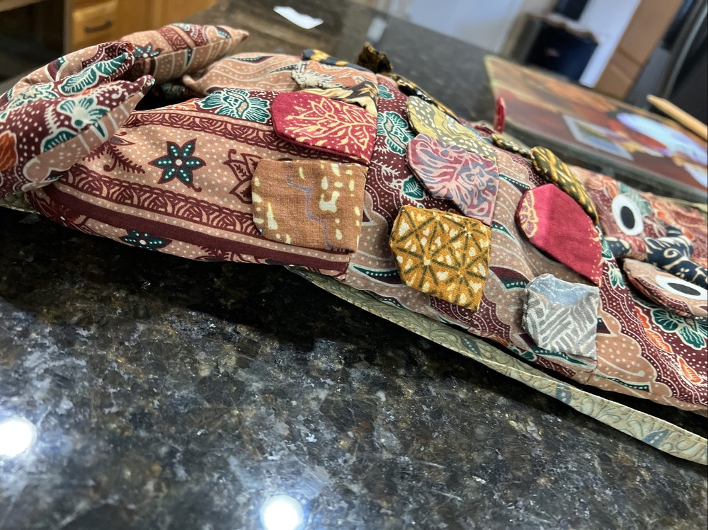 Hand Made Owl Patchwork Backpack Fabric Boho Defect c4