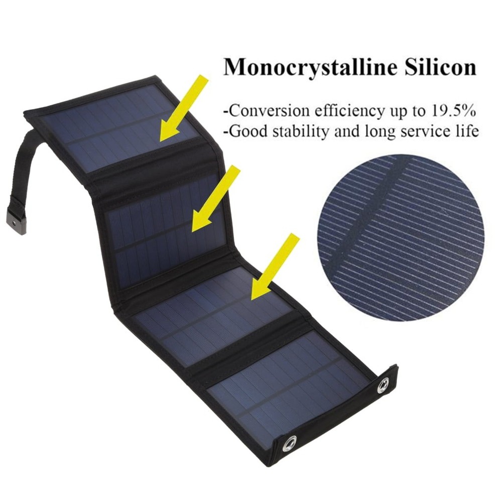 100W Foldable Solar Panel - 5V USB, Waterproof, Portable, Small