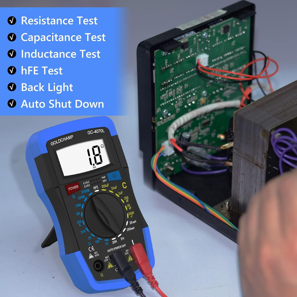 Capacitor Tester 2000Pf~200Uf, Capacitance Meter, LCR Meter, 200~2000M0 0Hm Mete