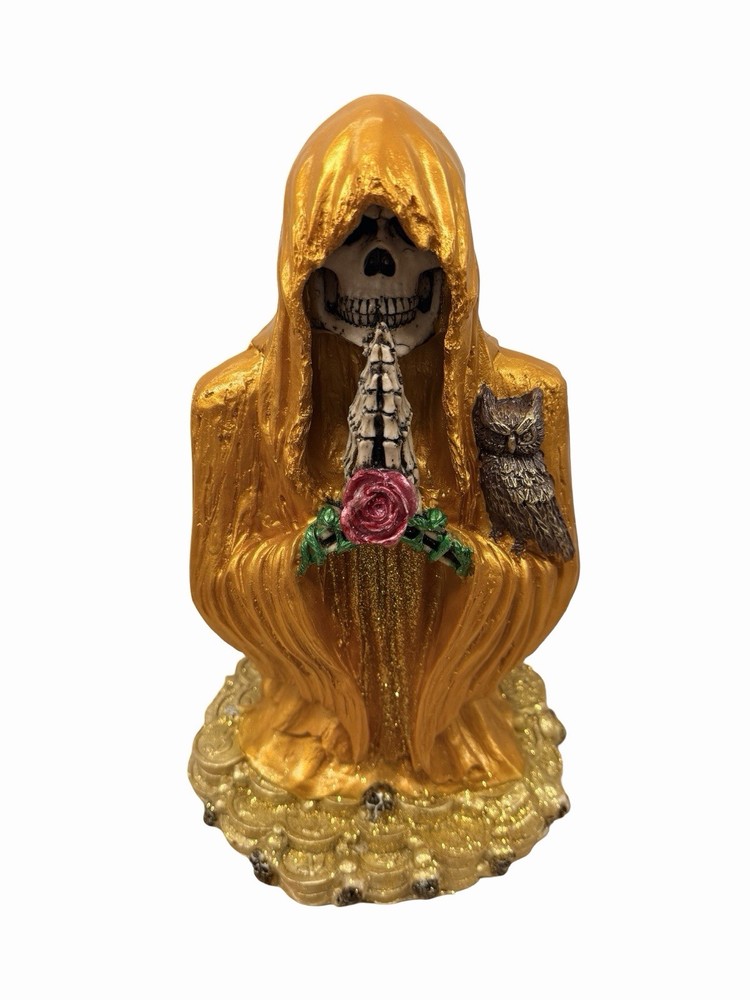 Santa Muerte Busto Perdón” Oro Curada 14”