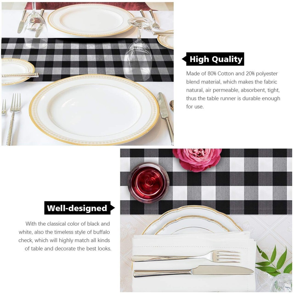 Rustic Charm: Buffalo Plaid Table Runner - 14x108 Inches