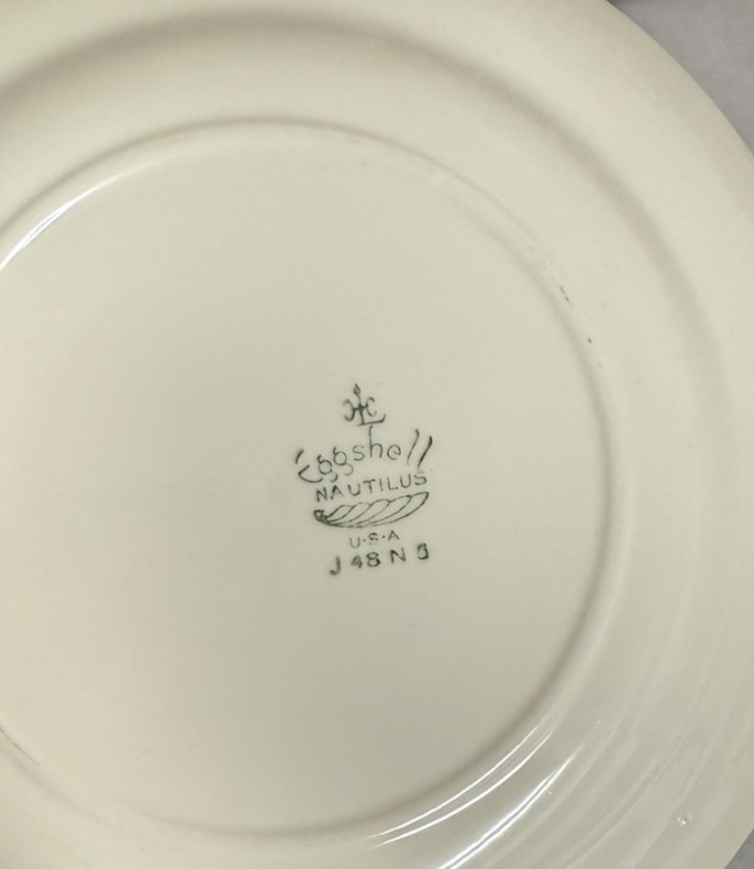 Nautilus Floral Gold Trim Dinner Set- eggshell