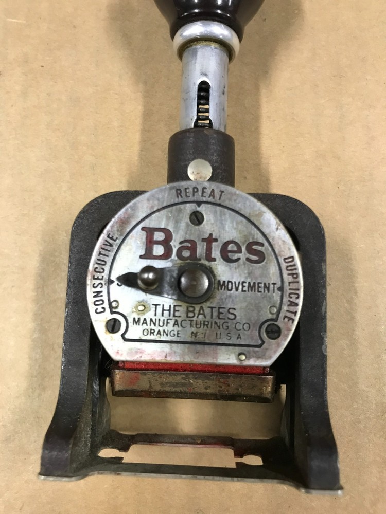 Vintage Bates 6-Wheel Style E- Numbering Machine