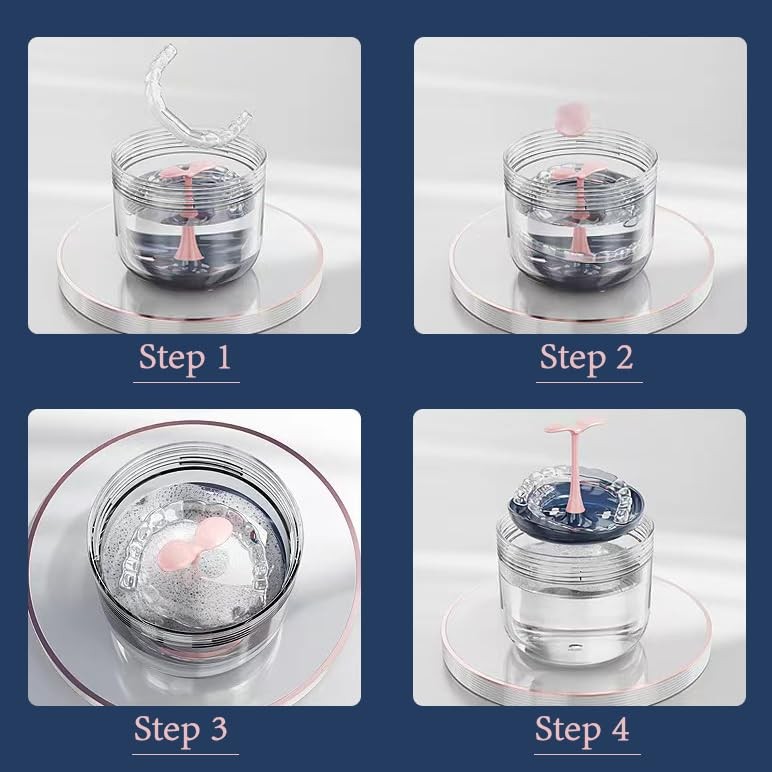 Aidarmoll Retainer case, Denture Bath Cup，Retainer Cleaner Case Blue