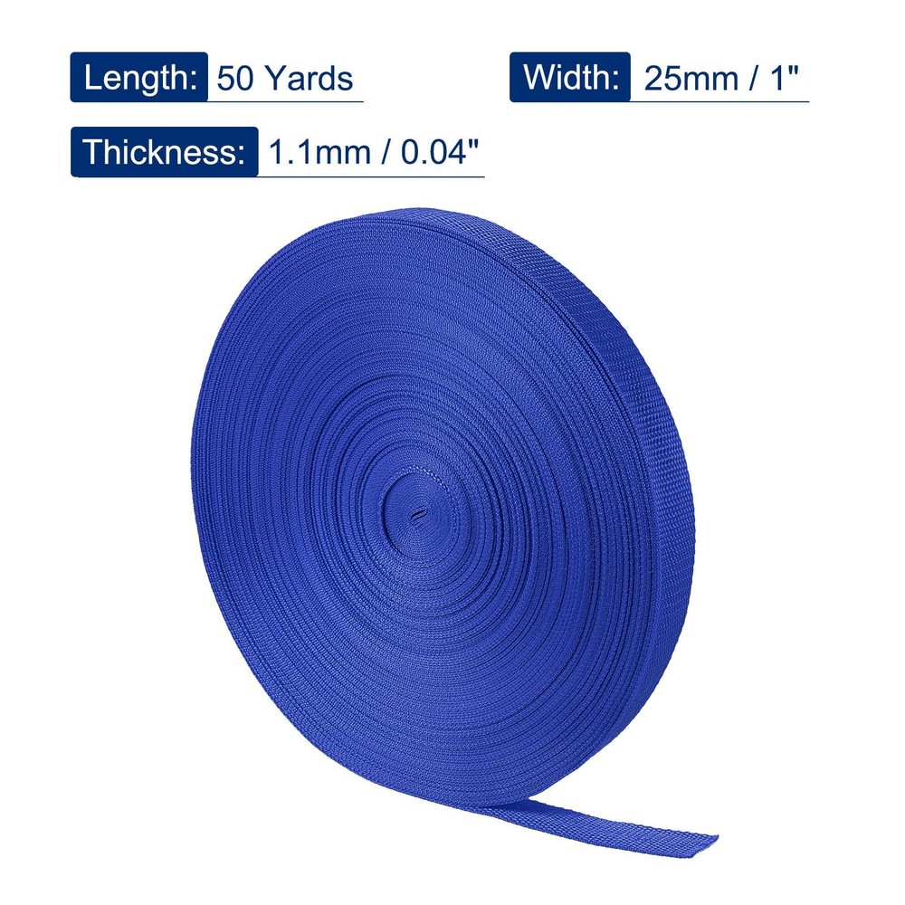 Lightweight Polypropylene Webbing Strap 1" 50 Yards Navy Blue Strapping