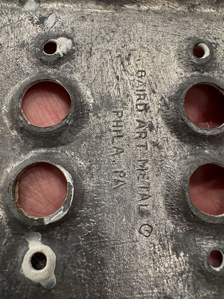 Vintage Metal Double Push Button Switch Plate