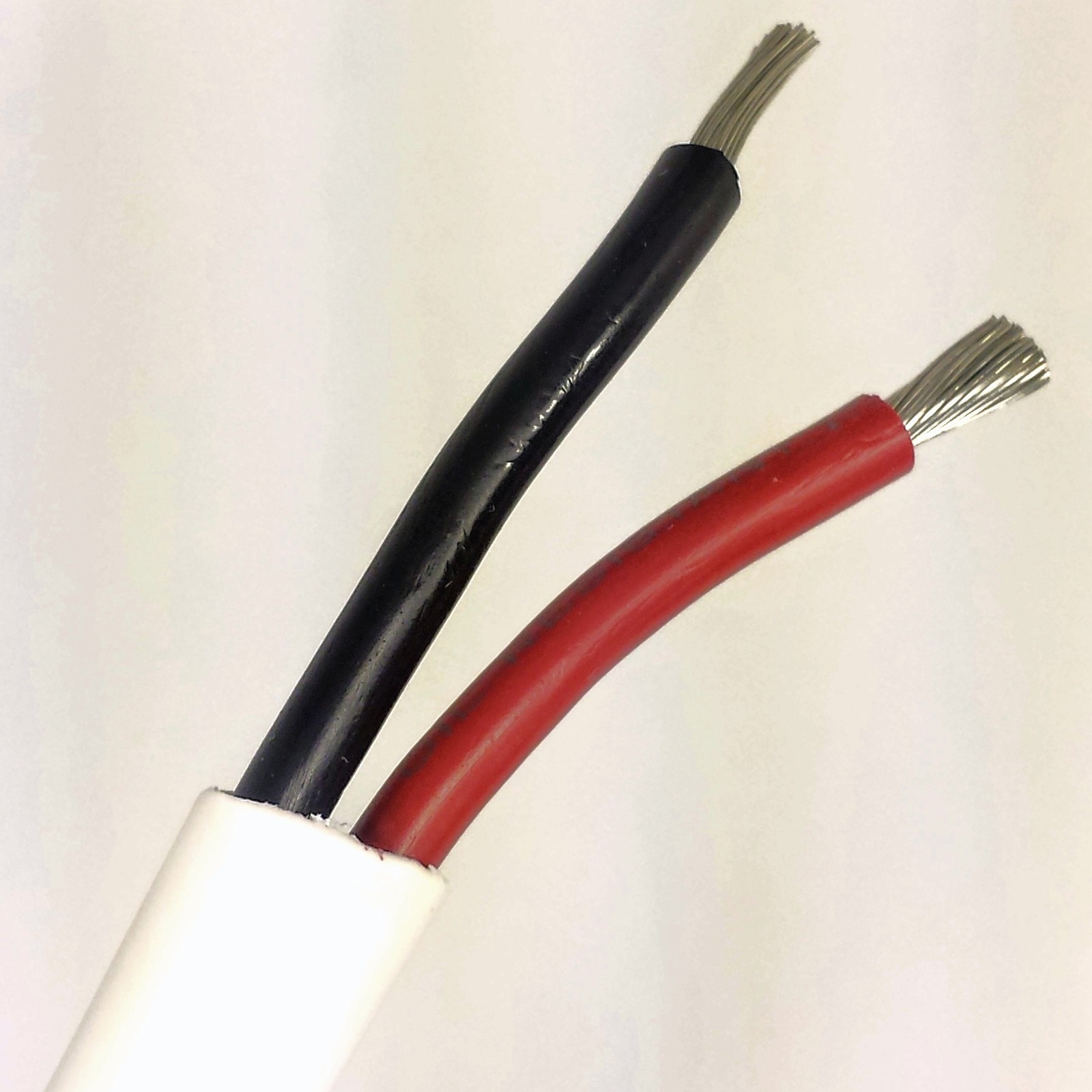14/2 AWG Gauge Marine Grade Wire, Boat Cable, Tinned Copper, Flat Black/Red
