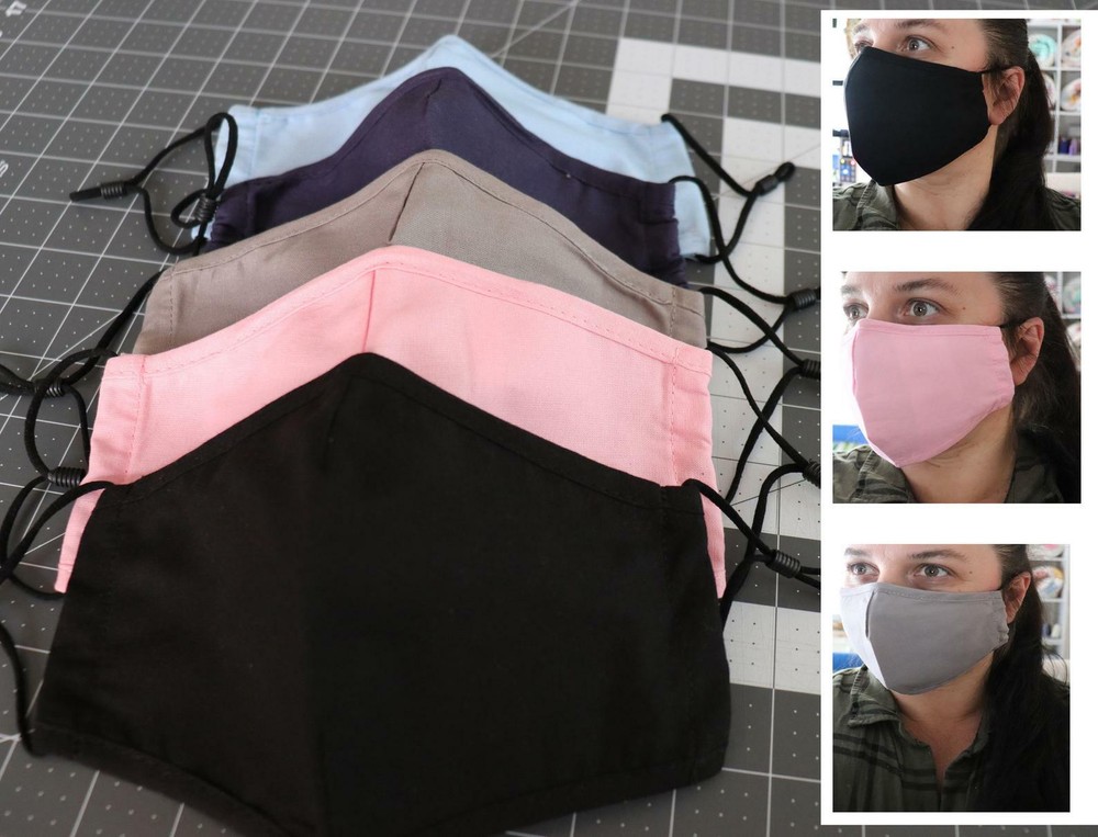 Face Mask with filter pocket 100% Cotton, Washable Reusable nose wire & ear loop