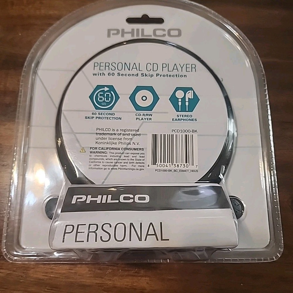 Personal CD Player with 60-Second ESP - Perfect for Travel & Includes Headphones