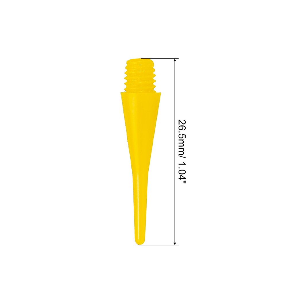 Plastic Dart Tips, 50 Pack 2BA Thread Soft Dart Tips, Yellow