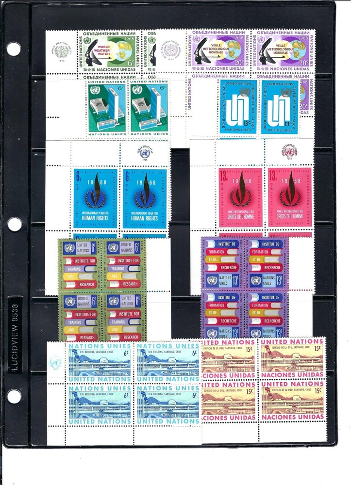 1960's Assorted Inscription Blocks of 4 - Mint LIGHT Hinged Condition (2118)