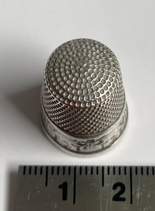 Antique 2x c1910 Solid Silver Thimbles One by U.S.A Simon Brothers & Other