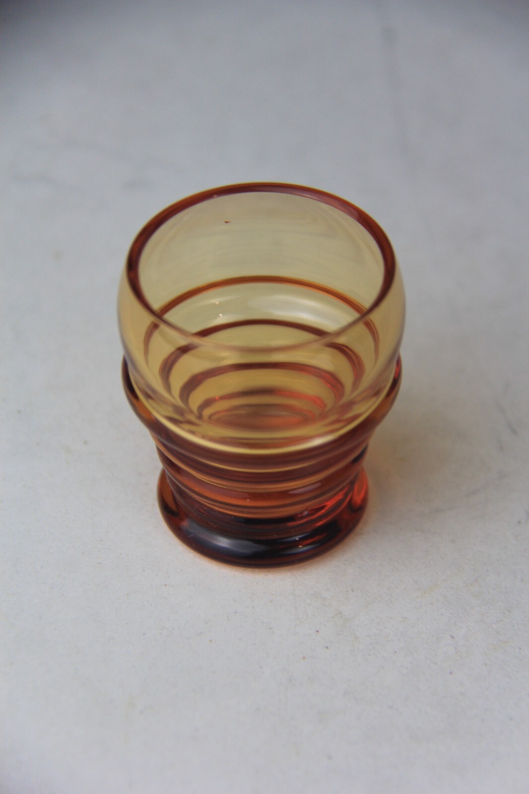 Scarce Cambridge Glass Amber Nautilus Decanter w/6 Small Cordials Tumblers