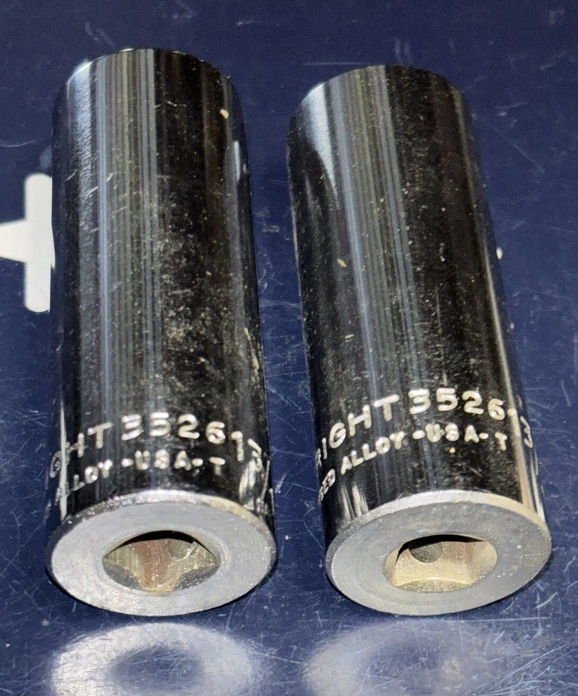 Wright Tool 13/16” 6PT Deep Hand Socket 3/8” Drive 3526 USA TWO SOCKETS
