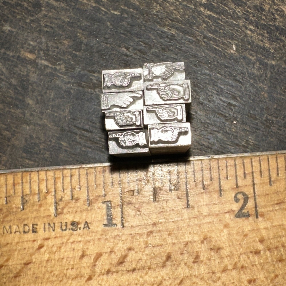 Print Blocks “ 8 Fingers Pointing “ Small Dingbats!
