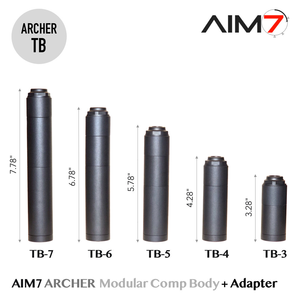 AIM7 Precision ARCHER TB Modular Linear Compensator Body w/ End Cap & Adapter