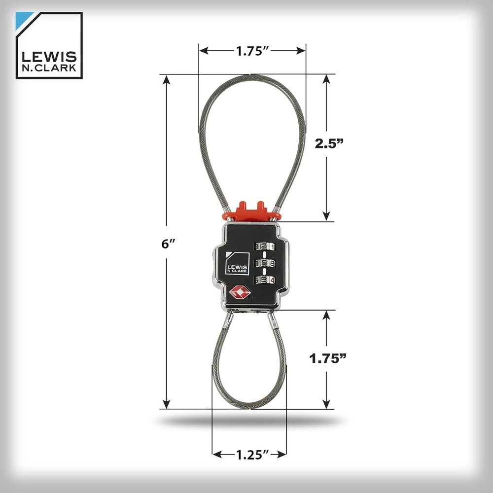 Triple Security Lock - Resettable Combination Lock, Black, 3-Dial, TSA Friend...