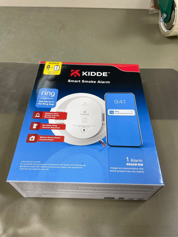 Kidde Smart Smoke Detector, Ring App Enabled for Real-Time Notifications, Hardwi