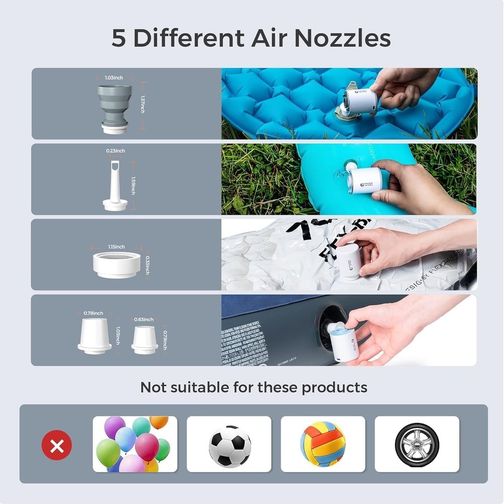 Pocket-Sized Electric Air Pump for Inflatables, Rechargeable