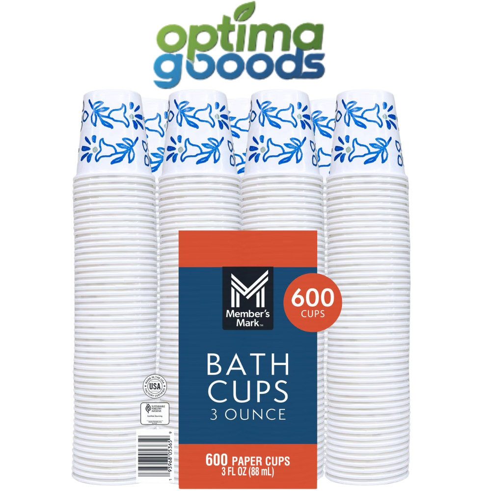 Member's Mark Printed Paper Bath Cold Cups 3 oz 600 Count Disposable Cups.
