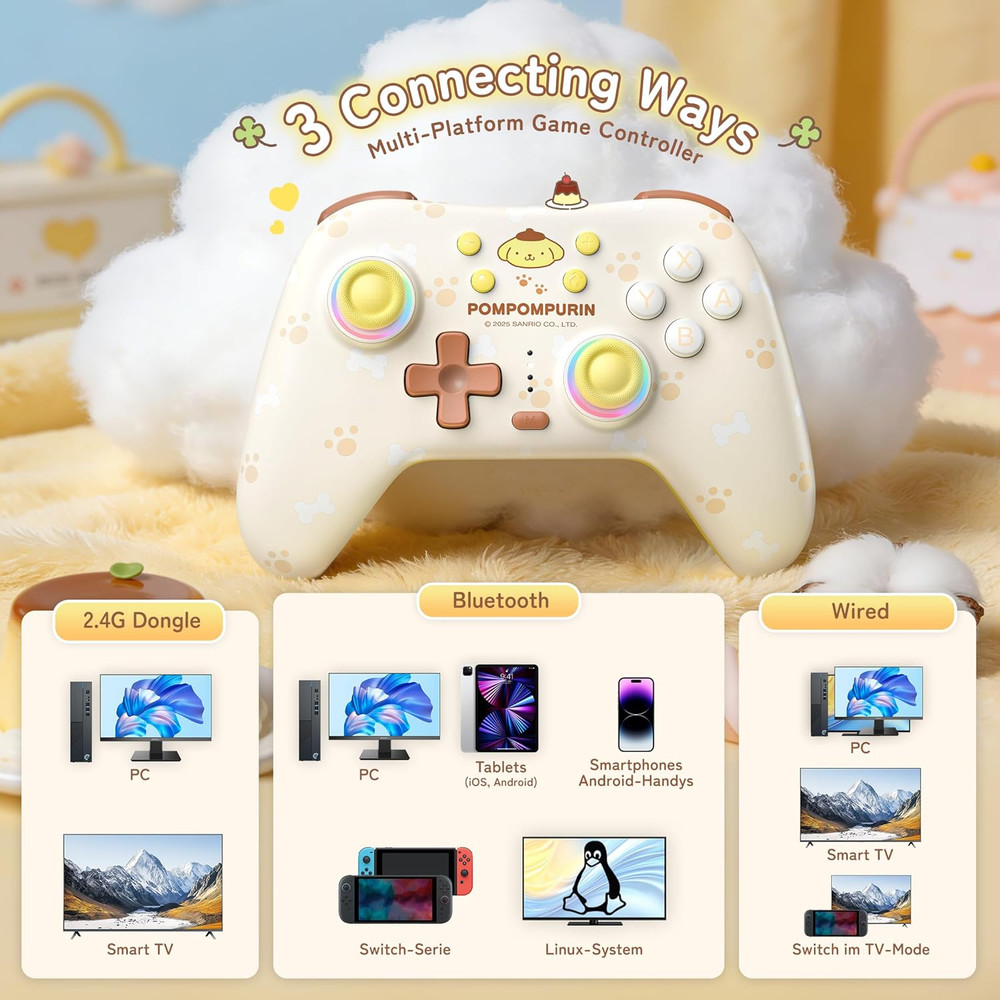 Yellow Switch 2 Controller,Yellow Dog Hall Effect Controllers Wireless for Switc