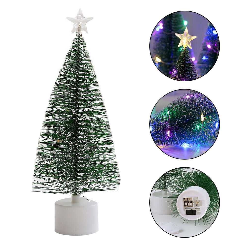 LED Christmas Tree Decorations Desktop Mini Light Decor Luminous DIY Ornaments