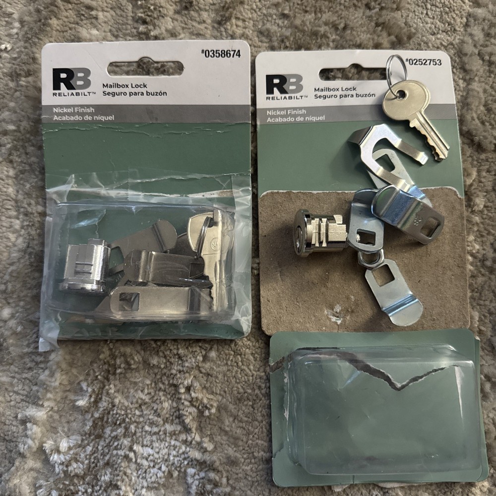 RELIABILT Mailbox Lock Nickel Finish Open Box Replacement Lock set 2