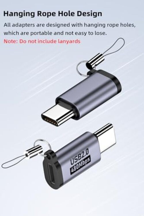 USB C to Micro USB/Mini USB/Lighting Adapter, Light-ning to USB C/Micro USB