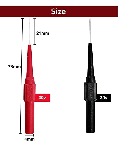 Extra-Thin Multimeter Test Leads, 0.7mm Probes, Back Probe Kit, Circuit 2