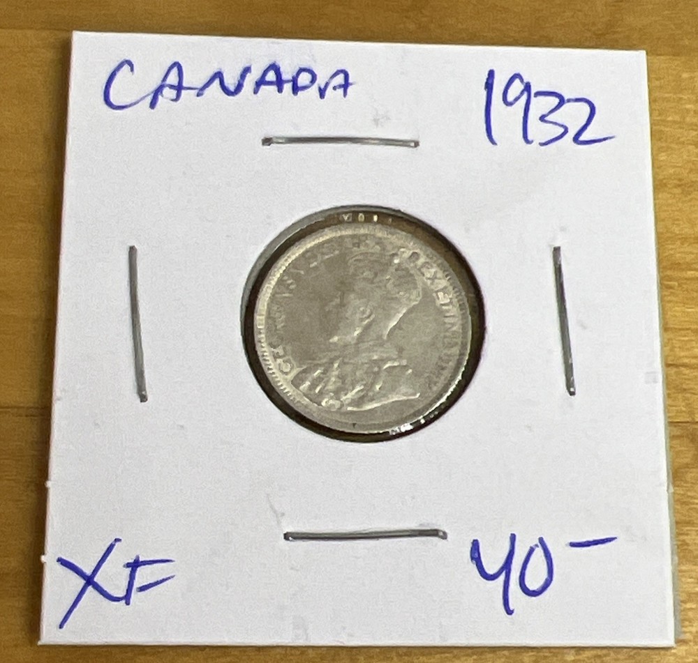 1932 Canada 10 Cents Silver Foreign Coin
