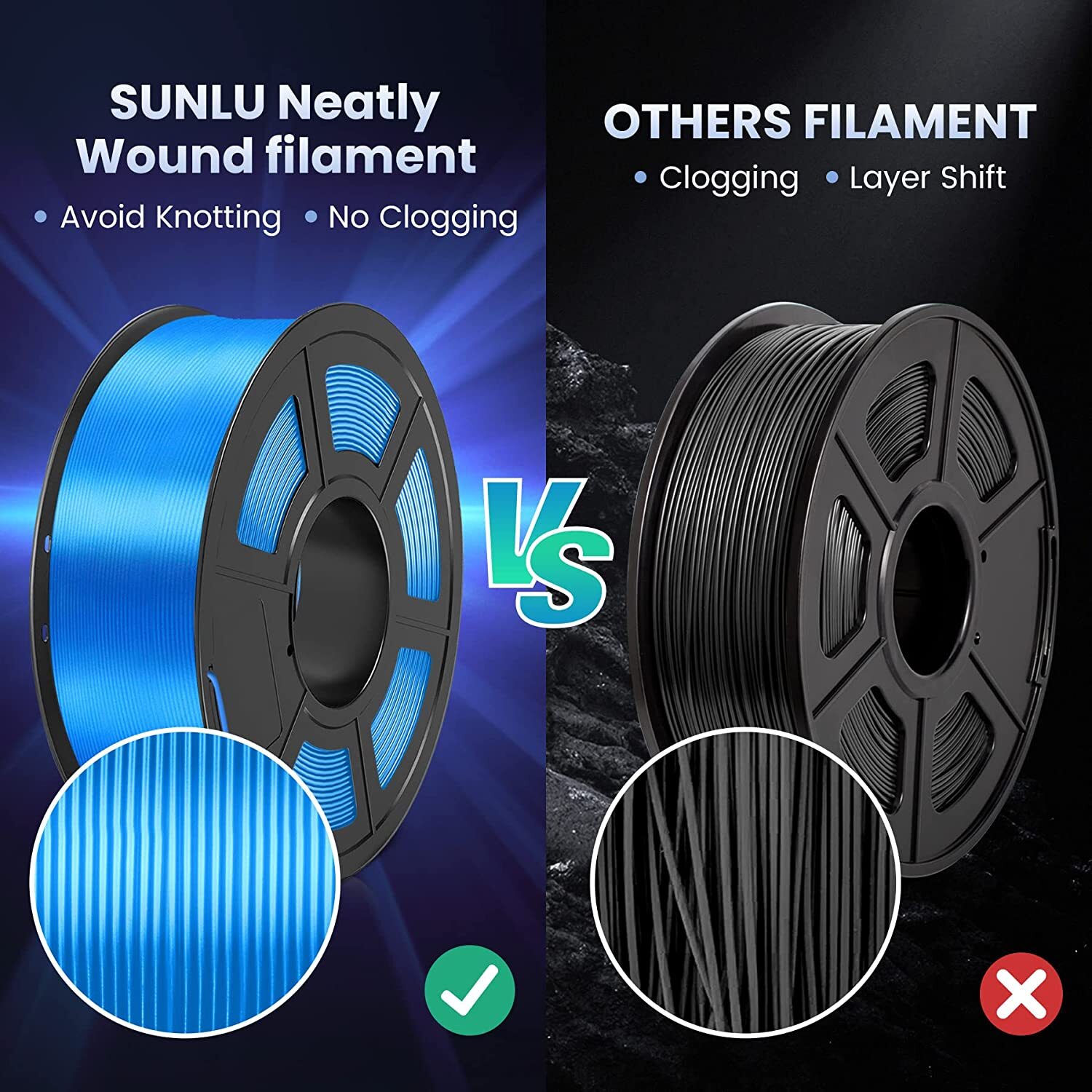 【BUY 6 GET 4 FREE,ADD 10】SUNLU 1.75MM SILK Shiny PLA+ Filament 1KG/2.2LBS Spool
