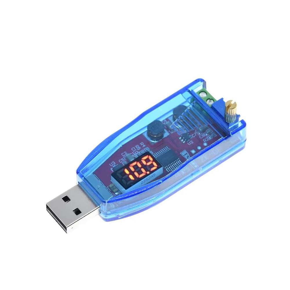 12V 24V DC-DC USB Adjustable Buck Boost Power Supply Charger Module red light