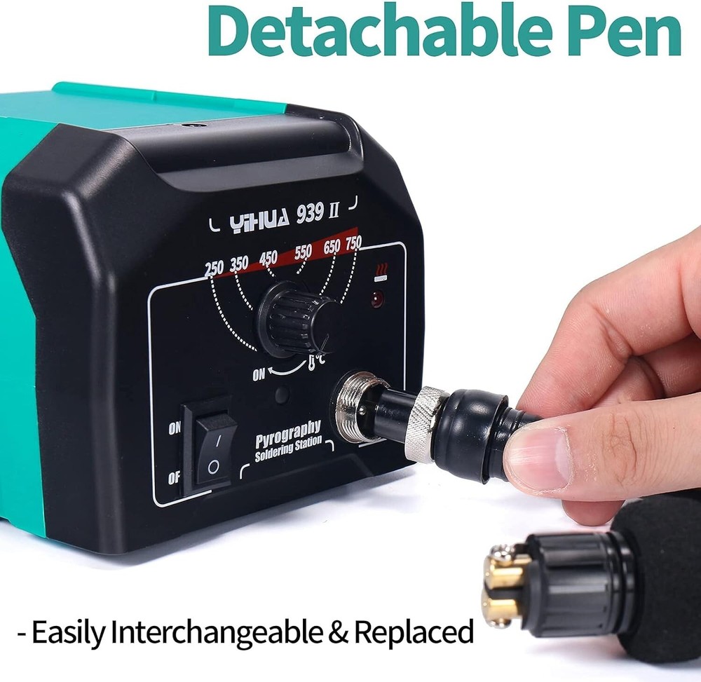 Versatile Pyrography Tool Station - Adjustable Temp, 20 Nibs, Accessories