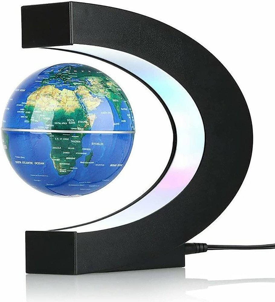 Magnetic Levitation Globe with LED Light, (Blue)
