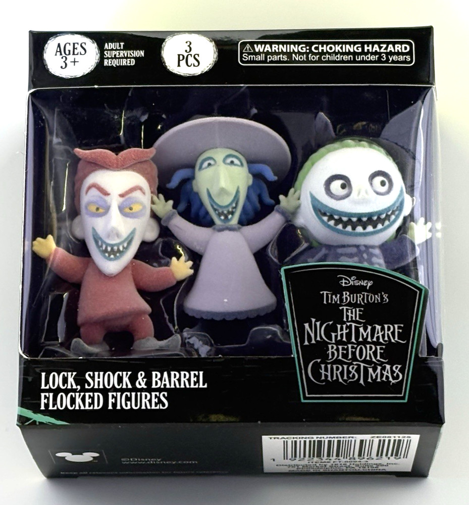 Nightmare Before Christmas 3 sets 7 flocked figures complete series NEW