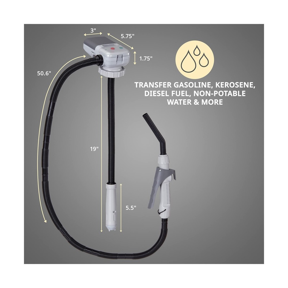 Deway Automatic Fuel Transfer Pump with Nozzle for Flow Control & Stop, Fits ...