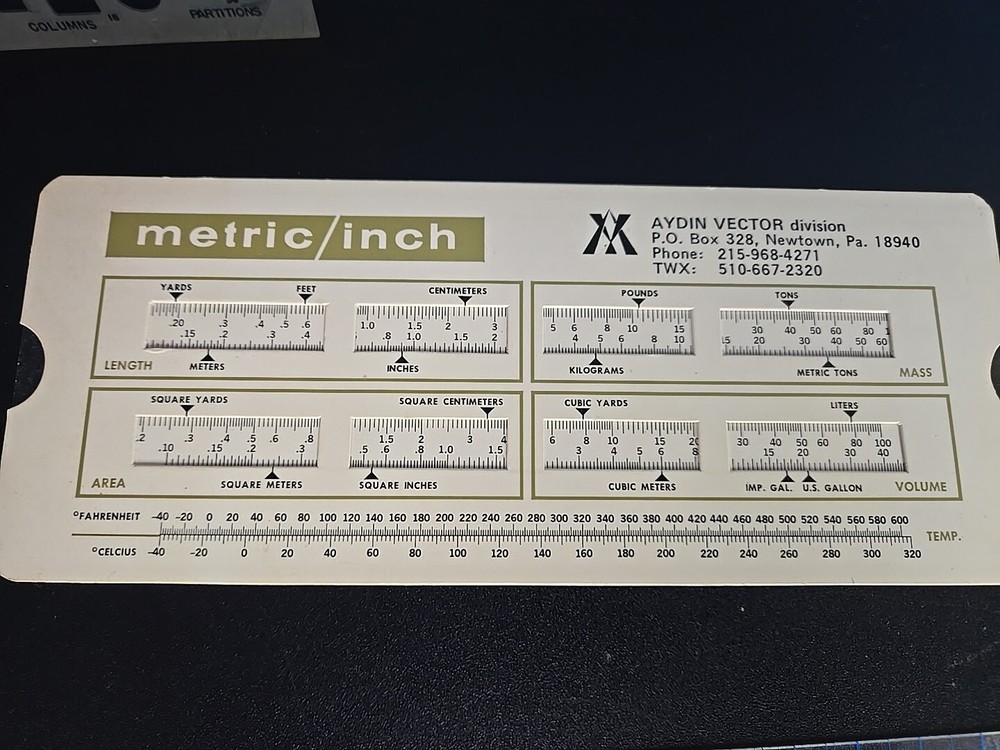 Vintage RapiDesign GE Noryl AYDIN VECTOR Slide Chart Drafting Templates Ruler