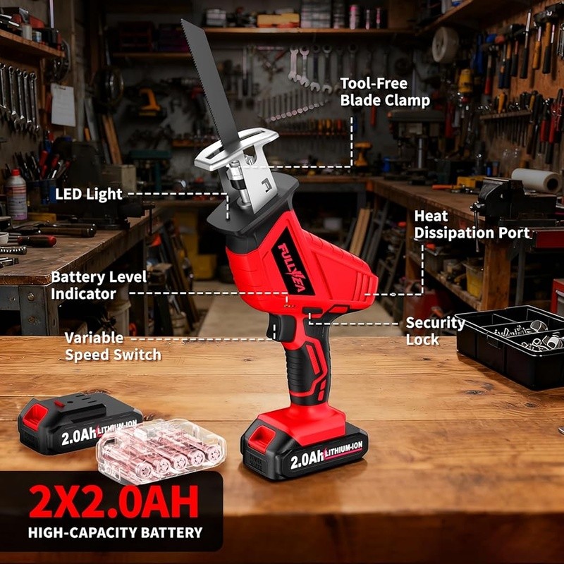 Reciprocating Saw Cordless, 0-3500SPM Variable Spe