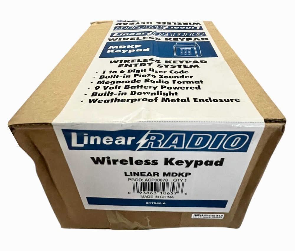Linear Radio MDKP Wireless Keypad Entry System PN: ACP00878