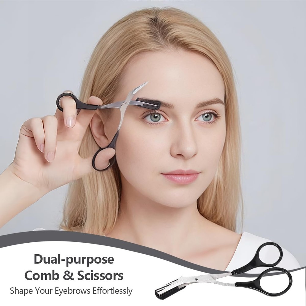 ericotry Professional Precision Eyebrow Trimmer Scissors with Black