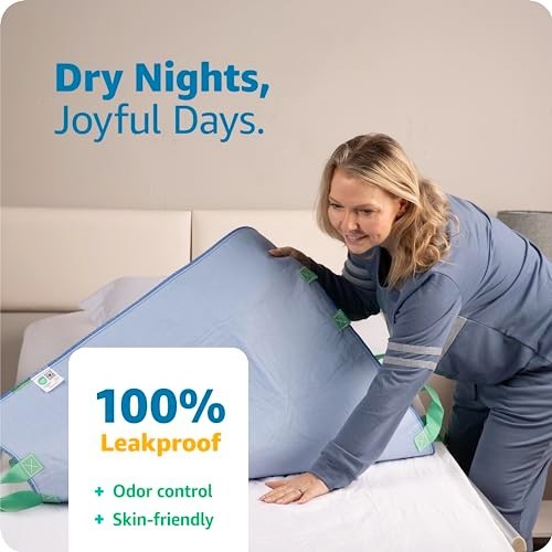 Positioning Bed Pad with 8 Handles, Quick-Drying, Washable, Waterproof for Elder